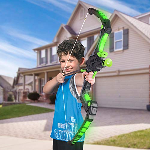 SainSmart Jr. Flecha y Arco Niños Tiro con Arco Juegos con 5 Flechas de Tiro, Regalo para niños a Partir de 6 años, Color Verde