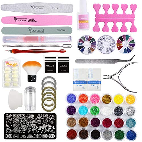 Saint-Acior 10pcs Kit Uñas de Gel Pintauñas Esmalte de Uñas Soak off 8ml Nail Dryer 36W UV/LED Lámpara Uñas Secador de Uñas Top Coat Base Coat Manicura Kit
