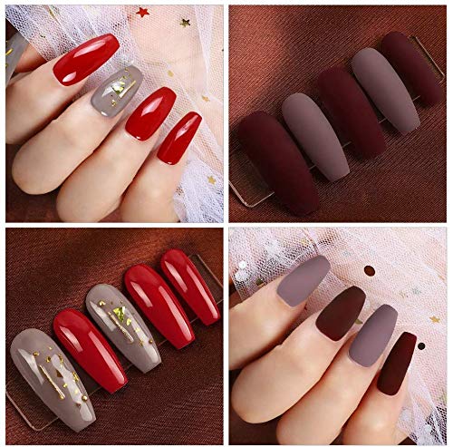 Saint-Acior Esmalte Semipermanente en Gel Kit Uñas de Gel 8pcs Gel Uñas Soak off 8ml UV/LED 36W UV/LED Lámpara Secador de Uñas Top Coat Base Coat Manicura Kit