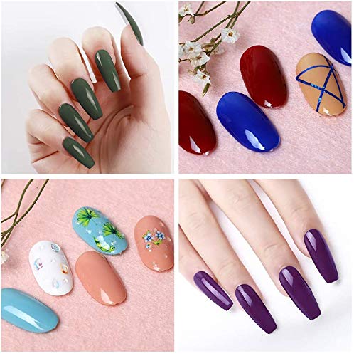 Saint-Acior Kit Uñas de Gel 20pcs Esmalte Semipermanente Soak-Off 8ml 24W UV/LED Secador de Uñas Topcoat Base Coat Manicura Kit