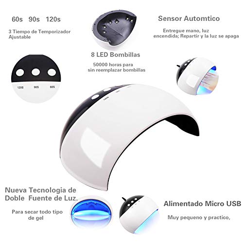 Saint-Acior Usted Elegir Cualquier 10pcs Esmalte Semipermanente Soak off 8ml 24W UV/LED Lámpara Base Coat Top Coat Kit para Manicura Pedicura