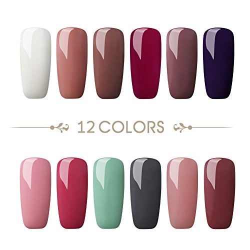 Saint-Acior UV/LED Lámpara 36W Secador de Uñas Kit Uñas de Gel 12PCS Gel Uñas Esmalte Semipermanente Soak off 8ml Capa Base Capa Superior Set de Manicura