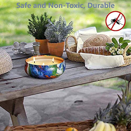 SaiXuan Vela citronela antimosquitos Exterior Interior,Vela perfumada de 3 mechas con Aroma a limón,Vela Cera de Soja 100% para jardín,Camping,Viajes,Regalos,protección contra Insectos