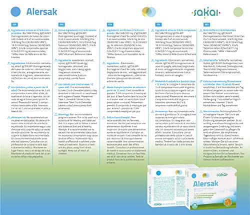 Sakai –Alersak –Bienestar inmediato ante los alérgenos comunes: polen, ácaros y pelos de animales. Ayuda a combatir la congestión nasal y los síntomas de la alergia. – Con IgECALM®, Zinc y Selenio