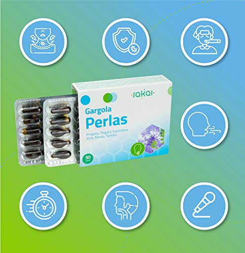 Sakai –Gargola Perlas – Alivia las molestias de la garganta –Protege tus cuerdas vocales- Bienestar de la boca y la faringe – Con Própolis, Regaliz, Equinácea, Anís estrellado, Menta, y Tomillo.