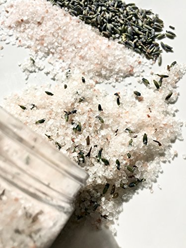 SAL ROSADO DE HIMALAYA Y SAL DE MAR MUERTO para el BAÑO - LAVANDA - 400g - de AMOR FLORUM - Infundido con aceites terapèuticos exquisitos, para aportar una sensaciòn de bienestar, claridad y calma.