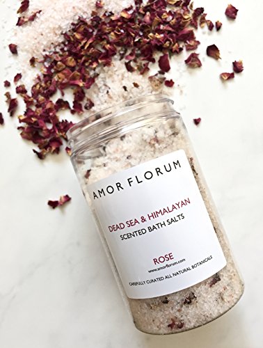 SAL ROSADO DE HIMALAYA Y SAL DE MAR MUERTO para el BAÑO - ROSA - 400g - de AMOR FLORUM - Infundido con aceites terapèuticos exquisitos, para aportar una sensaciòn de bienestar, claridad y calma.