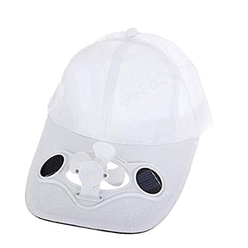 SALAKA 1PC Sombrero Deportivo Blanco con Gorras de Ventilador Solar para Golf y béisbol