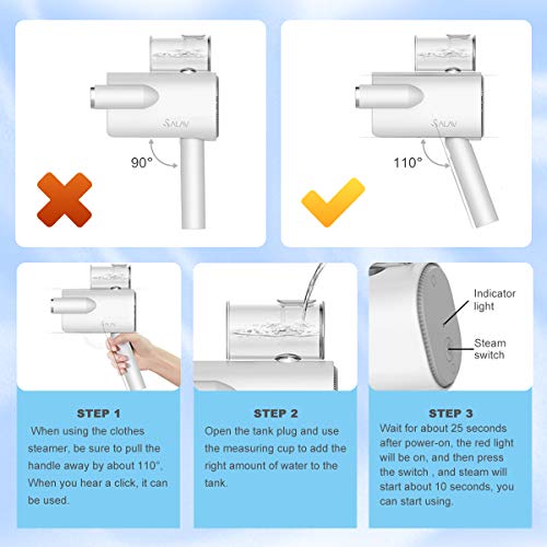 SALAV – Plancha de vapor, mini Steamer, plancha de viaje, con calentamiento rápido, plancha de vapor, ropa, removedor, adecuado para casa y viajes