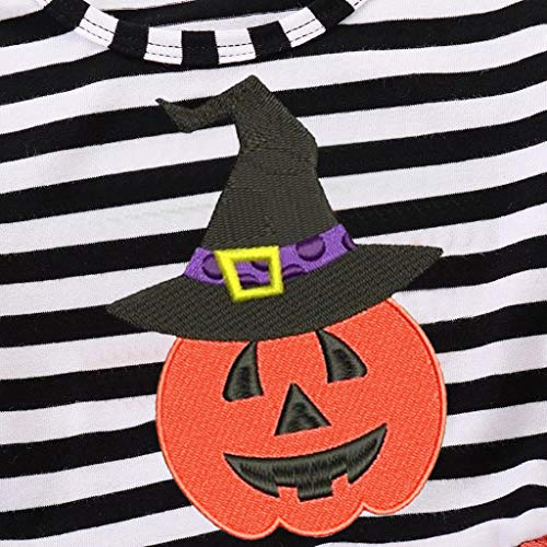 Sallydream_ Disfraz Halloween Niña Conjunto de Bebé Recién Nacida con Camisa Manga Larga Falda de Tutú Diadema y Calentador Traje de 2 Piezas para Niñas,1-5 años(Naranja,18-24 Meses)