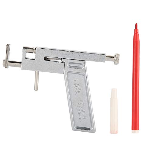Salmue Juego de Herramientas para Pistolas de perforación para el oído Profesional, Pistola de Piercing para el Cuerpo del Ombligo de Oreja de Acero Inoxidable + rotulador + Estuche de Almacenamiento