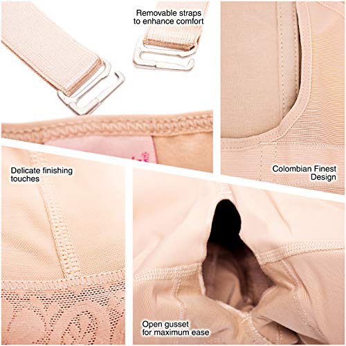 Salome 0215 Fajas Reductoras Adelgazantes Postparto Levanta Gluteos Colombianas Postquirurgica Abdomen Moldeadora Reductora Barriga Mujer Beige L