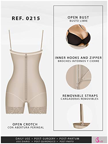 Salome 0215 Fajas Reductoras Adelgazantes Postparto Levanta Gluteos Colombianas Postquirurgica Abdomen Moldeadora Reductora Barriga Mujer Beige L