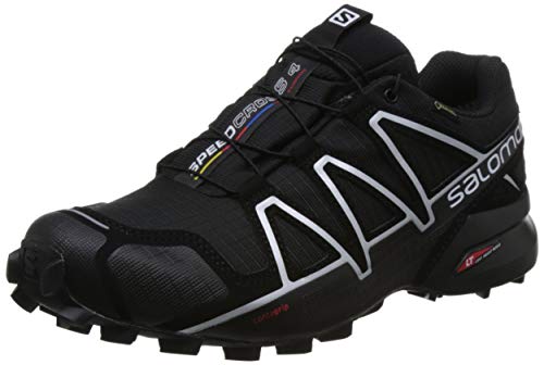 Salomon Speedcross 4 GTX, Zapatillas de Trail Running para Hombre, Negro (Black/Black/Silver Metallic-X), 40 2/3 EU