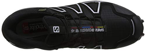 Salomon Speedcross 4 GTX, Zapatillas de Trail Running para Hombre, Negro (Black/Black/Silver Metallic-X), 40 2/3 EU
