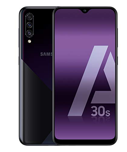 Samsung Galaxy A30s - Smartphone de 6.4" Super AMOLED (4 GB RAM, 64 GB ROM, 16 MP ultra angular, Dual SIM, versión española) negro