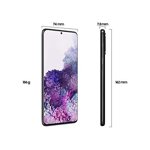 Samsung Galaxy S20+ - Smartphone 6.7" Dynamic AMOLED (8GB RAM, 128GB ROM , cuádruple cámara trasera 64MP, Octa-core Exynos 990, 4500mAh batería, carga ultra rápida), Cosmic Black [Versión española]