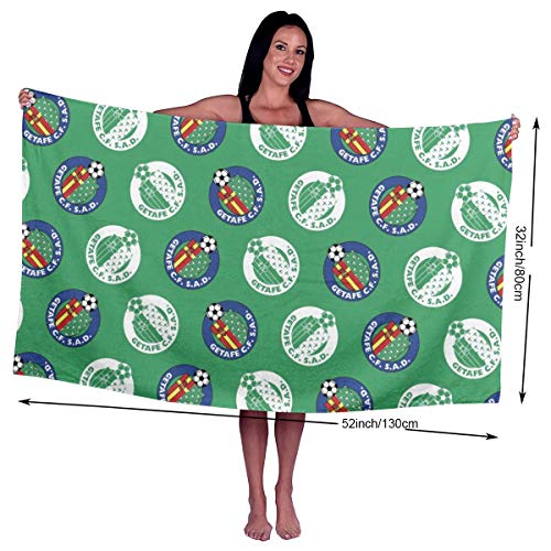 Samthune Getafe-CF Toalla De Playa Grande De Microfibra De Verano 90x130cm, Anti-Arena, Fuerte Absorción De Aguat Súper Blando Y Secado Rápido, para Deportes, Viajes, Natación, Playa, Yoga O Baño