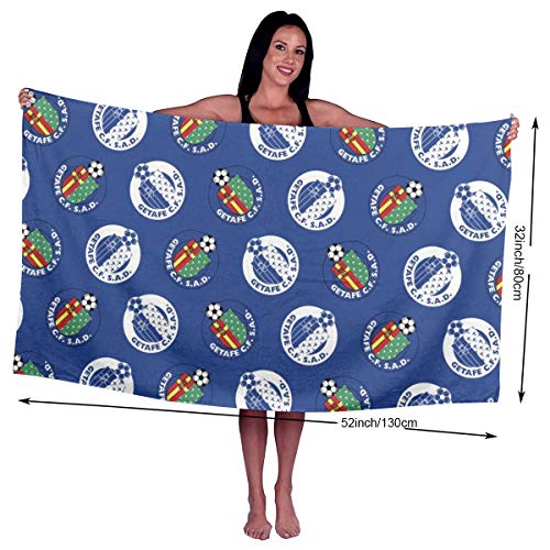 Samthune Getafe-CF Toalla De Playa Grande De Microfibra De Verano 90x130cm, Anti-Arena, Fuerte Absorción De Aguat Súper Blando Y Secado Rápido, para Deportes, Viajes, Natación, Playa, Yoga O Baño
