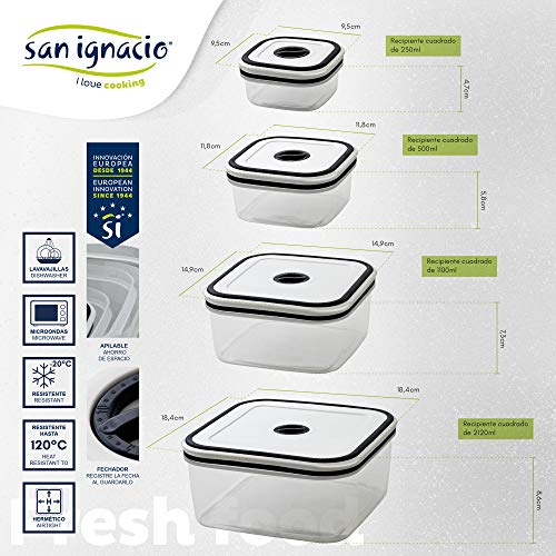 San Ignacio Premium - Bateria de 4 piezas, 4 fiambreras y 3 Utensilios, acero inoxidable, color cobre, 1.9L -2.7L -3.5L-5.1L