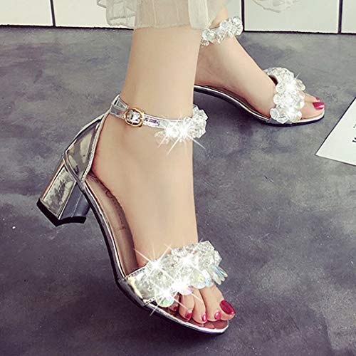 Sandalias De Tacon Alto De Elegantes Para Mujer Zapatos De Tacon De Cristal Sandalias Fiesta Correa Con Hebilla Sandalias De Vestir Boda Novia Baile Sandalias Sexy Zapatos De Mujer Wyxhkj