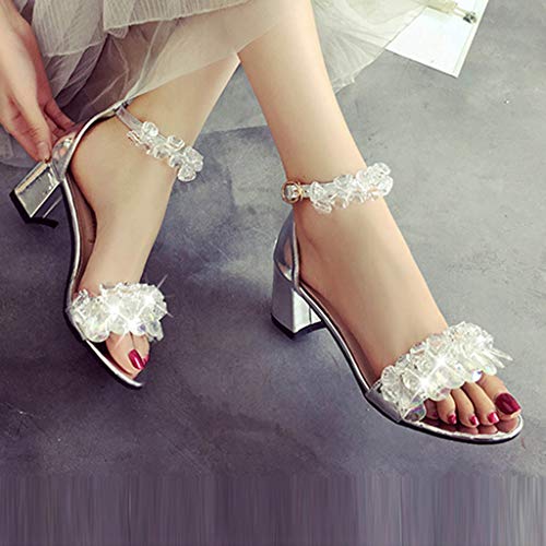 Sandalias De Tacon Alto De Elegantes Para Mujer Zapatos De Tacon De Cristal Sandalias Fiesta Correa Con Hebilla Sandalias De Vestir Boda Novia Baile Sandalias Sexy Zapatos De Mujer Wyxhkj