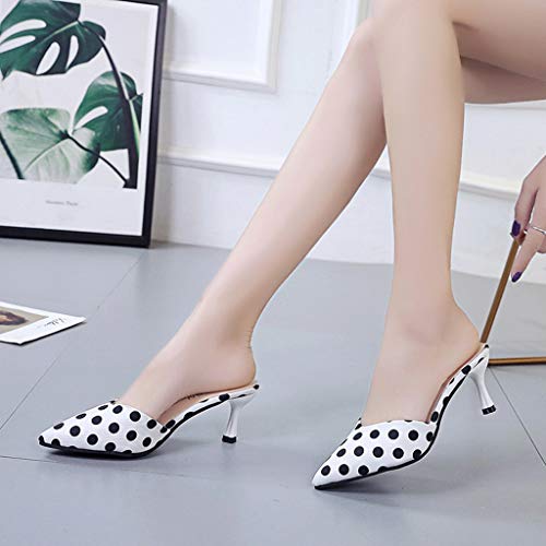 Sandalias De Verano Para Tacón Medio Zapatillas Finas De Lunares Sandalias De Proa Estilete Para Mujer Sandalias De Verano Punta Estrecha Zapatos De Mujer Zapatos Fiesta Mujer Verano Wyxhkj
