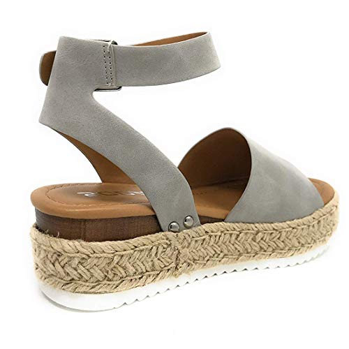 Sandalias Mujer Verano 2030 cáñamo Fondo Grueso Sandalias Punta Abierta Cuero Fondo Plano Zapatos Bohemias Romanas Hebilla Zapatillas