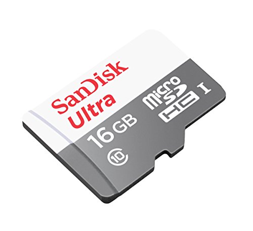 SanDisk Ultra - Tarjeta de memoria , Android microSDHC de 16 GB + adaptador SD con hasta 80 MB/s y Class 10