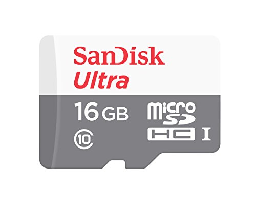 SanDisk Ultra - Tarjeta de memoria , Android microSDHC de 16 GB + adaptador SD con hasta 80 MB/s y Class 10
