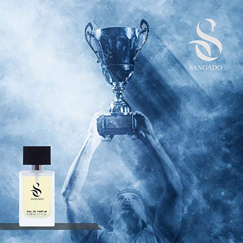 SANGADO Invencible Perfume para Hombres, Larga Duración de 8-10 horas, Olor Lujoso, Amaderada Acuática, Francesas Finas, Extra Concentrado (Eau de Parfum), Spray de 50 ml, Un Gran Regalo Para Hombres