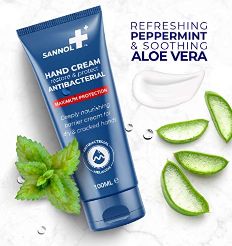 Sannol Restore & Protect Crema de manos antibacteriana - 100 ml - Hecho en Reino Unido (paquete de 3)