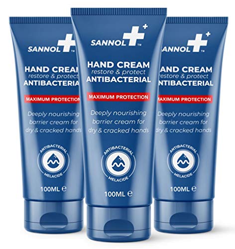 Sannol Restore & Protect Crema de manos antibacteriana - 100 ml - Hecho en Reino Unido (paquete de 3)