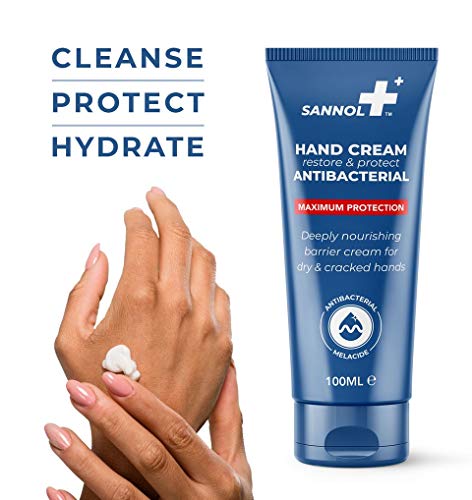 Sannol Restore & Protect Crema de manos antibacteriana - 100 ml - Hecho en Reino Unido (paquete de 3)