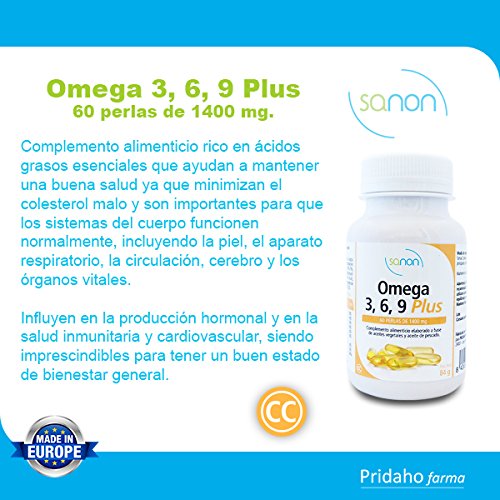 SANON Omega 3,6,9 plus 60 perlas 1400 mg