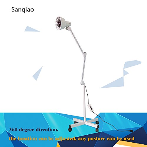 Sanqiao - Lámpara de pie infrarroja de 275 W para termoterapia de alivio del dolor muscular, tratamiento de belleza, calor regulable con soporte y brazo flexible