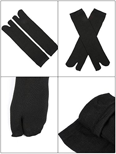 SATINIOR 6 Pares de Tabi Unisex Calcetines de Chanclas Calcetines Geta Calcetines Tabi de Dedos Separados Elásticos para Mujeres y Hombres (Negro, Blanco y Gris)