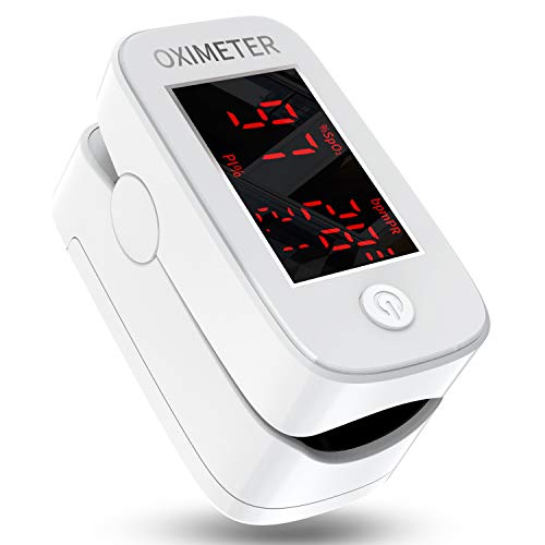 Saturimetro da dito,Pulsossimetro Digitale a dito con Display a LED,Monitor per Ossigeno,Cardiofrequenzimetro per Bambini,Anziani