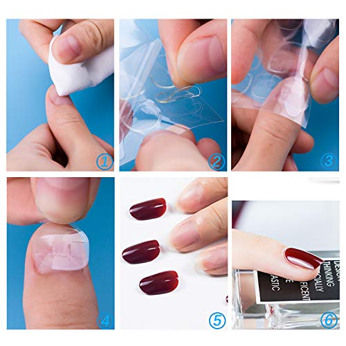 SAVITA 25 Hojas / 600 Piezas Adhesivo de Pegamento Para Uñas, Adhesivo de Gelatina Impermeable y Transpirable Adhesivo para uñas Postizas