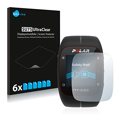savvies Protector Pantalla Compatible con Polar M400 / M430 (6 Unidades) Pelicula Ultra Transparente