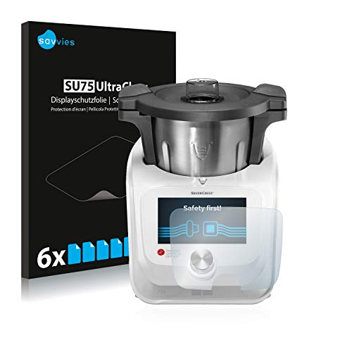savvies Protector Pantalla Compatible con SilverCrest Monsieur Cuisine Connect (6 Unidades) Pelicula Ultra Transparente