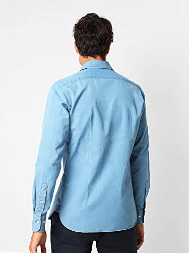 Scalpers Camisa Denim Calavera Tapeta - Blue / 38