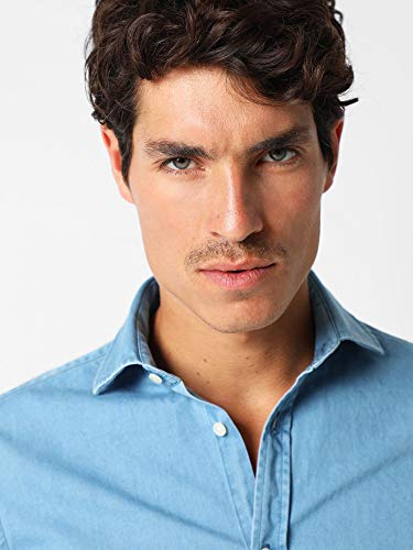 Scalpers Camisa Denim Calavera Tapeta - Blue / 38