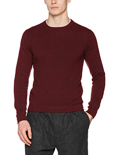 Scalpers Terranova Tricot - Jersey para Hombre, Talla M, Color Burdeos