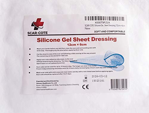 Scar-Cote - Apósito de silicona para cicatrices, 12 x 6 cm