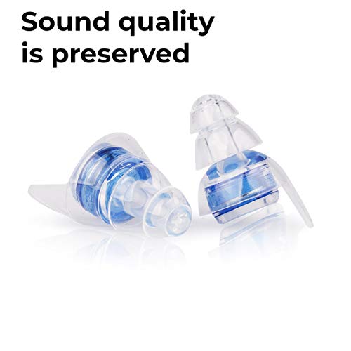 SCHALLWERK ® Música+ 23 dB Tapones Protección Auditiva – Reduce Ruido & Mantiene Calidad Sonido – Ideal Para Música, Festivales, Fiestas – 2 Tapones Extras Para Orejas Pequeñas