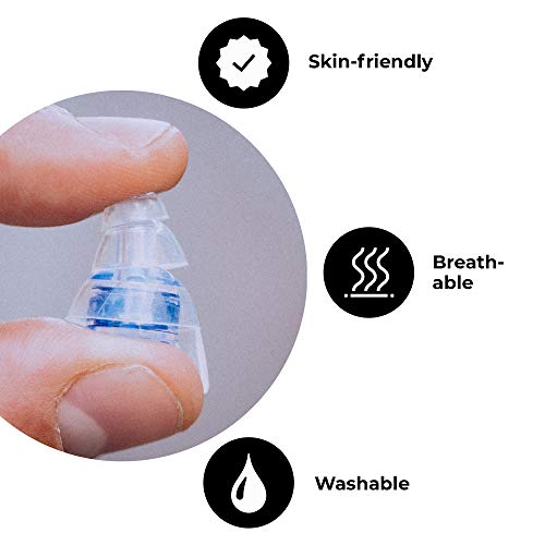 SCHALLWERK ® Música+ 23 dB Tapones Protección Auditiva – Reduce Ruido & Mantiene Calidad Sonido – Ideal Para Música, Festivales, Fiestas – 2 Tapones Extras Para Orejas Pequeñas