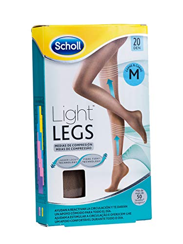 Scholl Medias de Compresión Ligera Mujer Light Legs 20DEN, Color Carne, M