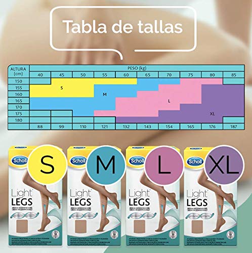 Scholl Medias de Compresión Ligera Mujer Light Legs 20DEN, Color Carne, XL