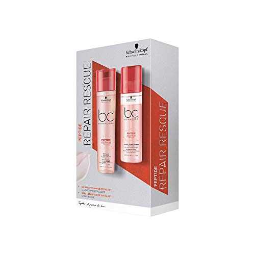 Schwarzkopf Professional Bonacure Peptide Repair Rescue DuoSet, Micellar Champú – 250 ml y spray acondicionador – 200 ml, 450 ml